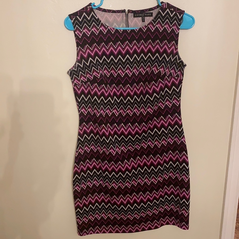 Fun Geometric striped cocktail dress.
